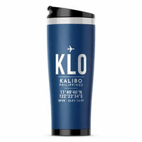 Thumbnail for Kalibo International Airport (KLO) Travel Mugs - ID Tag - Stainless Steel (No Holder) - Blue