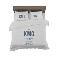 Thumbnail for Kunming Changshui International Airport (KMG) Bedding Sets & Blankets - Bedding Set - ID Tag - Light Gray