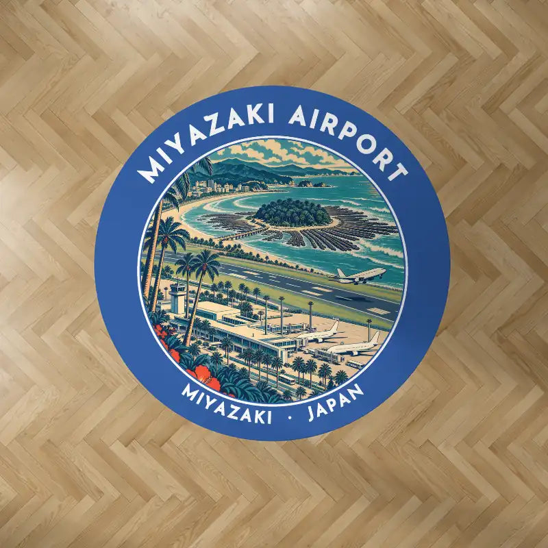 Miyazaki Airport (KMI) Carpets - Carpet Round - Badge - Blue V2