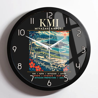 KMI - Poster - Wall Clock Framed - Black