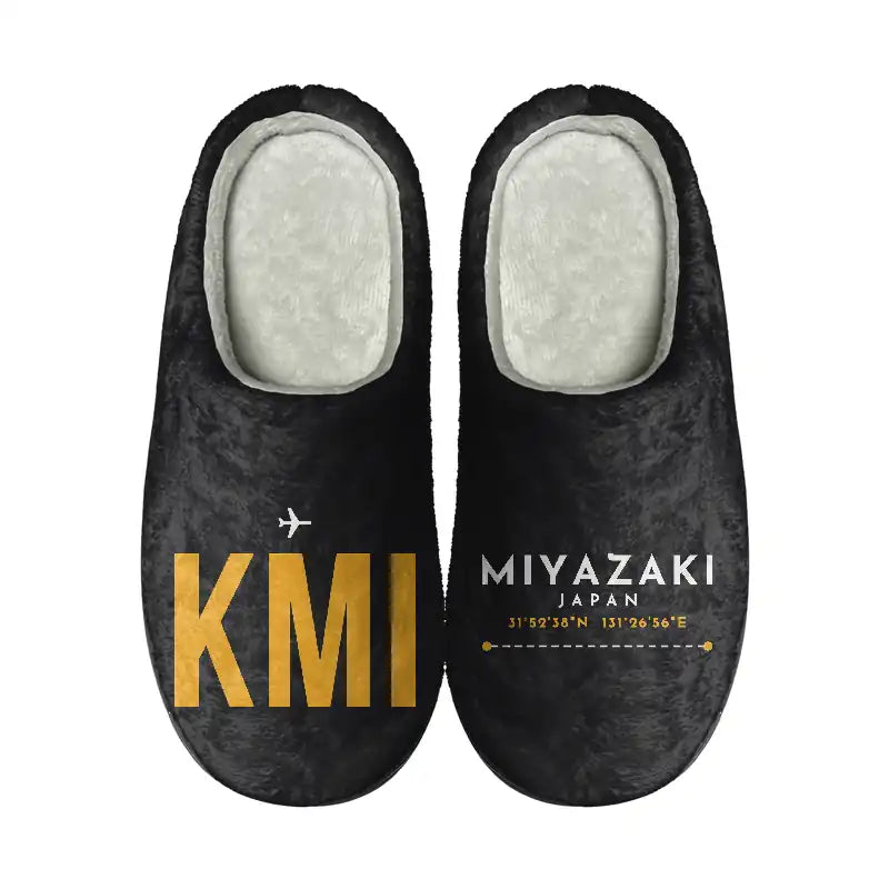 Miyazaki Airport (KMI) Slippers & Flip Flops - Slippers - Cotton - Code - Different - Black