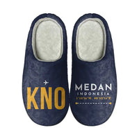 Thumbnail for Kualanamu International Airport Medan (KNO) Slippers & Flip Flops - Slippers - Cotton - Code - Different - Navy Blue