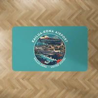 Thumbnail for Ellison Onizuka Kona International Airport at Keāhole Kailua-Kona (KOA) Carpets - Carpet Rectangle - Badge - Turquoise V2