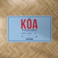 Thumbnail for Ellison Onizuka Kona International Airport at Keāhole Kailua-Kona (KOA) Carpets - Carpet Rectangle - ID Tag + Name - Light Blue V2