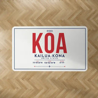 Thumbnail for Ellison Onizuka Kona International Airport at Keāhole Kailua-Kona (KOA) Carpets - Carpet Rectangle - ID Tag - White V2