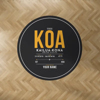 Thumbnail for Ellison Onizuka Kona International Airport at Keāhole Kailua-Kona (KOA) Carpets - Carpet Round - ID Tag + Name - Black V2