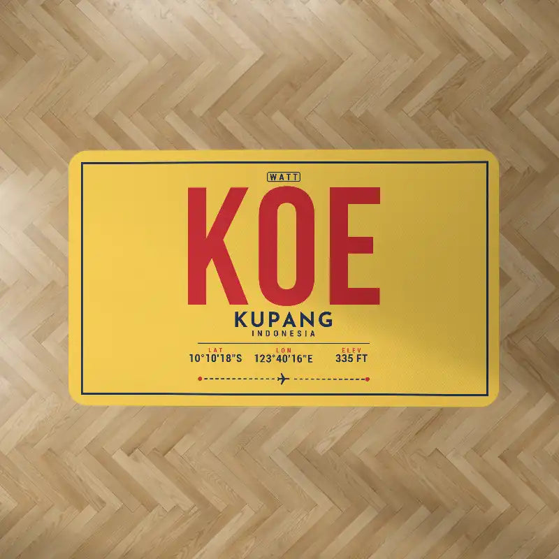 El Tari Airport (KOE) Carpets - Carpet Rectangle - ID Tag - Yellow V2