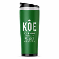 Thumbnail for El Tari Airport (KOE) Travel Mugs - ID Tag - Stainless Steel (No Holder) - Green
