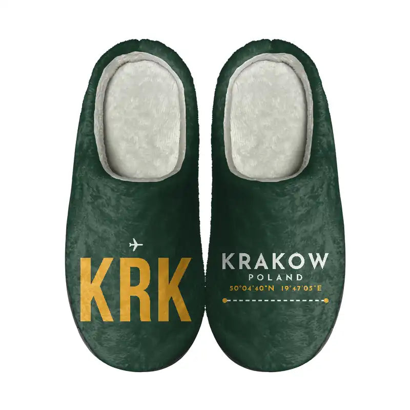 Kraków John Paul II International Airport (KRK) Slippers & Flip Flops - Slippers - Cotton - Code - Different - Dark Green