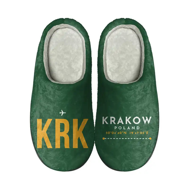 Kraków John Paul II International Airport (KRK) Slippers & Flip Flops - Slippers - Cotton - Code - Different - Green