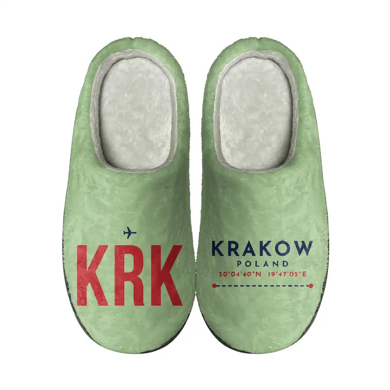 Kraków John Paul II International Airport (KRK) Slippers & Flip Flops - Slippers - Cotton - Code - Different - Light Green