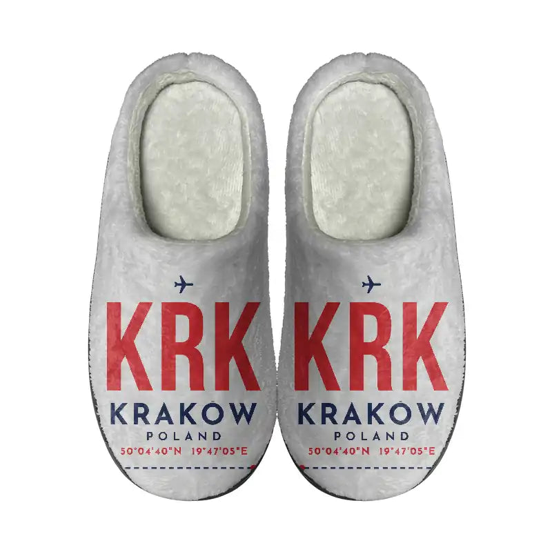 Kraków John Paul II International Airport (KRK) Slippers & Flip Flops - Slippers - Cotton - Code - Same - Light Gray