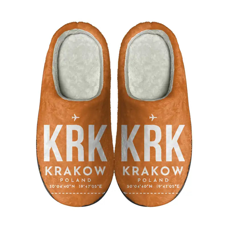 Kraków John Paul II International Airport (KRK) Slippers & Flip Flops - Slippers - Cotton - Code - Same - Orange