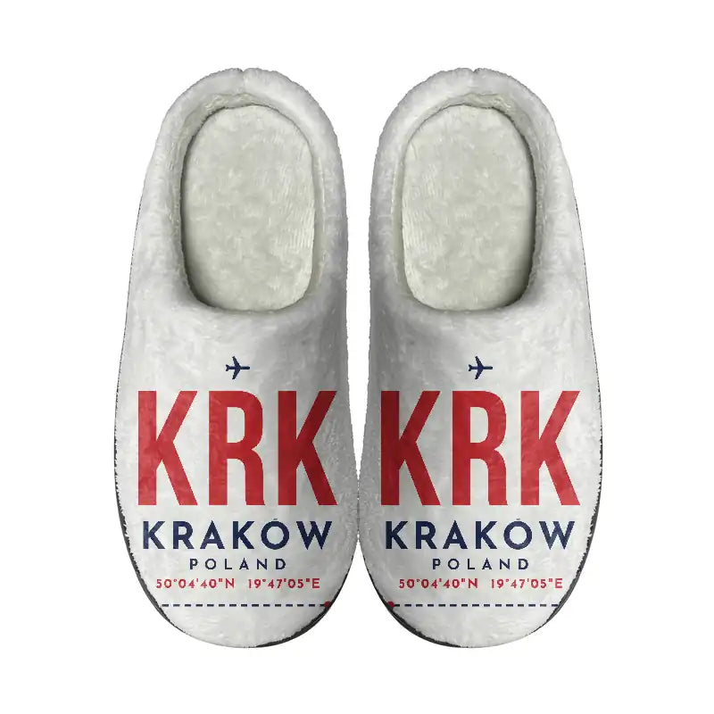 Kraków John Paul II International Airport (KRK) Slippers & Flip Flops - Slippers - Cotton - Code - Same - White