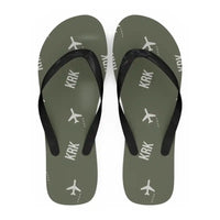 Thumbnail for Kraków John Paul II International Airport (KRK) Slippers & Flip Flops - Slippers - Flip Flops - Pattern - Green Army