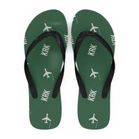 Thumbnail for Kraków John Paul II International Airport (KRK) Slippers & Flip Flops - Slippers - Flip Flops - Pattern - Green