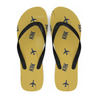 Thumbnail for Kraków John Paul II International Airport (KRK) Slippers & Flip Flops - Slippers - Flip Flops - Pattern - Yellow