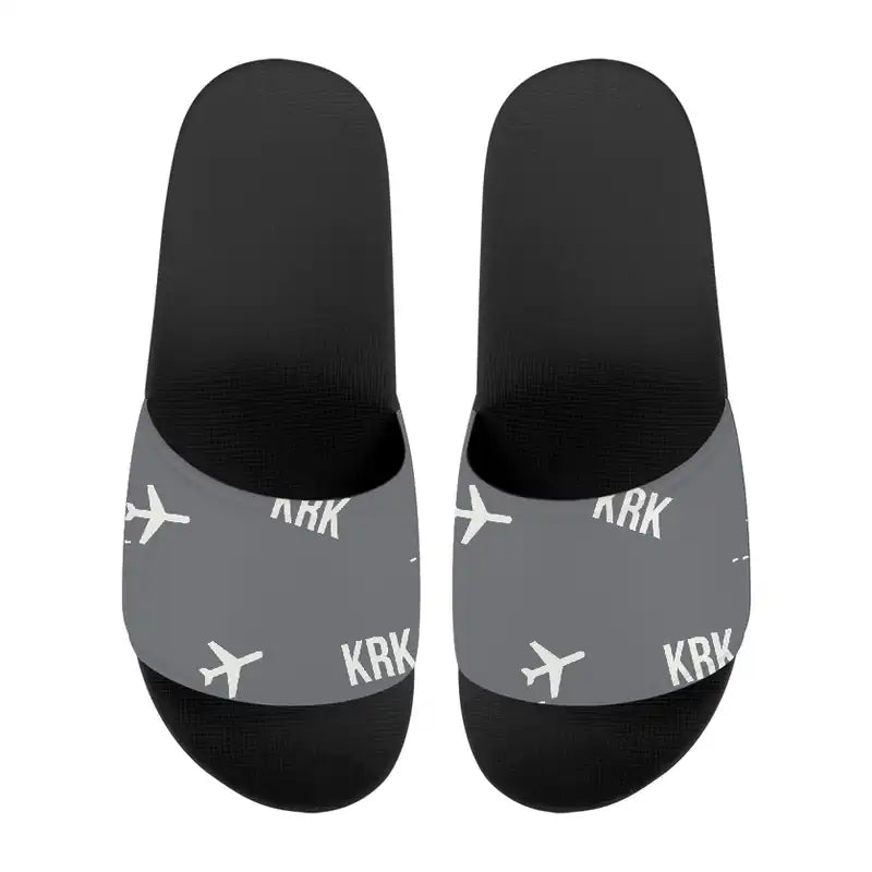Kraków John Paul II International Airport (KRK) Slippers & Flip Flops - Slippers - Sport - Pattern - Gray