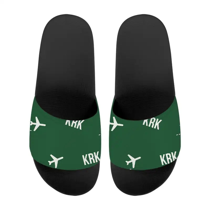 Kraków John Paul II International Airport (KRK) Slippers & Flip Flops - Slippers - Sport - Pattern - Green