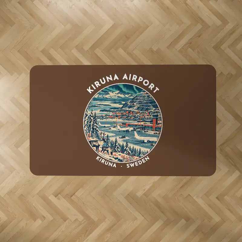 Kiruna Airport (KRN) Carpets - Carpet Rectangle - Badge - Brown V2
