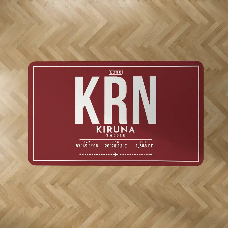 Kiruna Airport (KRN) Carpets - Carpet Rectangle - ID Tag - Dark Red V2
