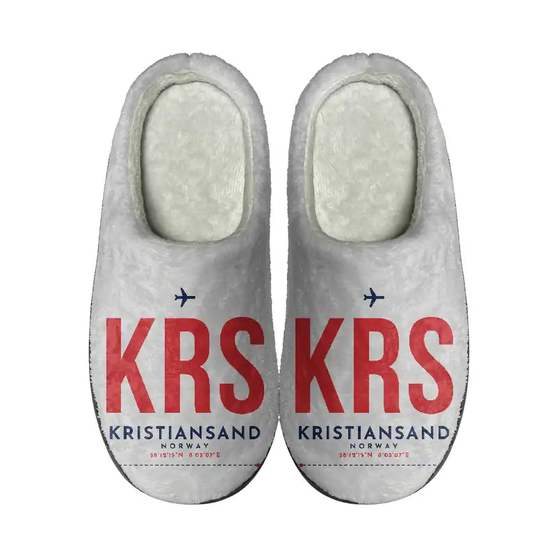 Kristiansand Airport, Kjevik (KRS) Slippers & Flip Flops - Slippers - Cotton - Code - Same - Light Gray
