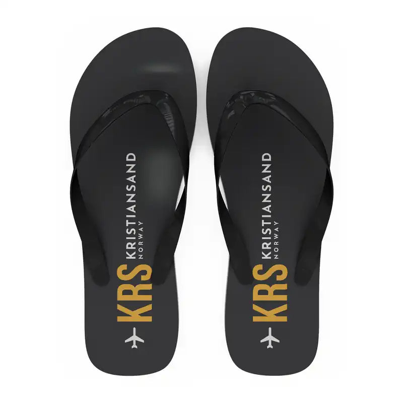 Kristiansand Airport, Kjevik (KRS) Slippers & Flip Flops - Slippers - Flip Flops - Code - Black