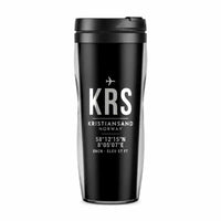 Thumbnail for Kristiansand Airport, Kjevik (KRS) Travel Mugs - ID Tag - Plastic (No Holder) - Black