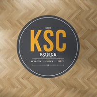Thumbnail for Košice International Airport (KSC) Carpets - Carpet Round - ID Tag - Dark Gray V2