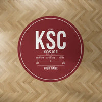 Thumbnail for Košice International Airport (KSC) Carpets - Carpet Round - ID Tag + Name - Dark Red V2