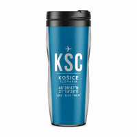 Thumbnail for Košice International Airport (KSC) Travel Mugs - ID Tag - Plastic (No Holder) - Light Blue