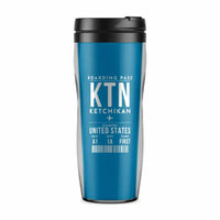 Thumbnail for Ketchikan International Airport (KTN) Travel Mugs - Boarding Pass - Plastic (No Holder) - Light Blue