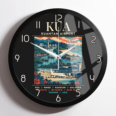 KUA - Poster - Wall Clock Framed - Black