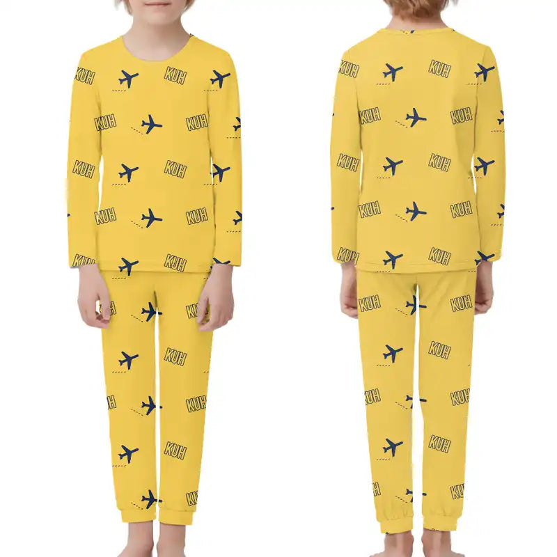 Kushiro Airport (KUH) Pajamas - Children Pajamas - Yellow