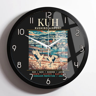 KUH - Poster - Wall Clock Framed - Black