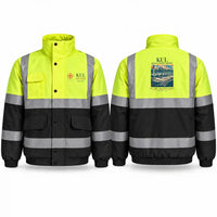 Thumbnail for Kuala Lumpur International Airport (KUL) Reflective Winter Jackets - Poster - Fluorescent Yellow & Navy