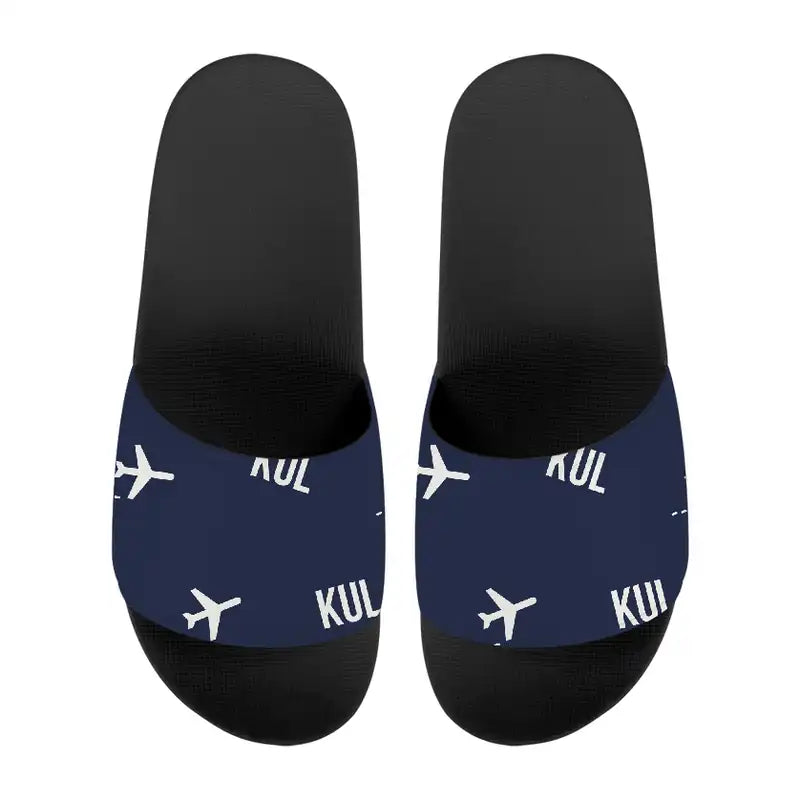 Kuala Lumpur International Airport (KUL) Slippers & Flip Flops - Slippers - Sport - Pattern - Navy Blue