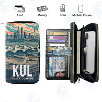 Thumbnail for Kuala Lumpur International Airport (KUL) Leather Wallets - Zip Long Wallet - Scene