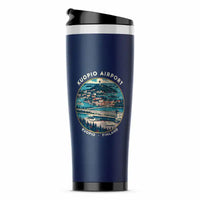 Thumbnail for Kuopio Airport (KUO) Travel Mugs - Badge - Stainless Steel (No Holder) - Dark Blue