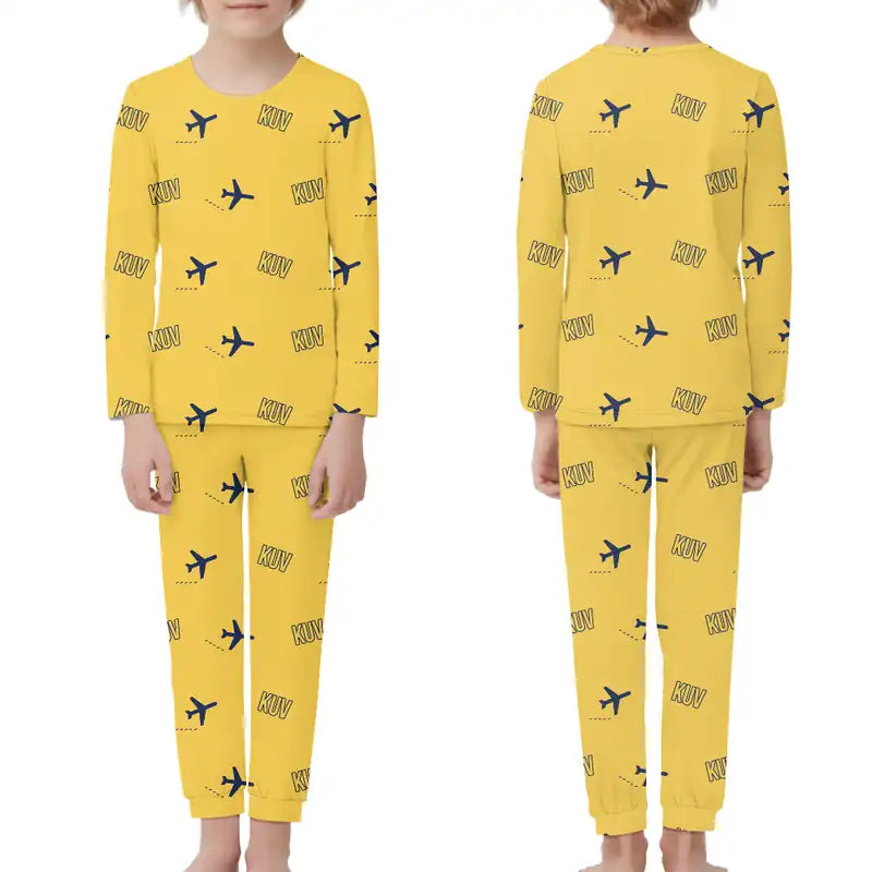 Gunsan Airport (KUV) Pajamas - Children Pajamas - Yellow