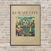 Thumbnail for KUWAIT CITY - Poster - Canvas Framed - Beige