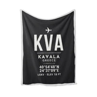 Thumbnail for Kavala International Airport -Megas Alexandros- (KVA) Bedding Sets & Blankets - Blanket - ID Tag - Black