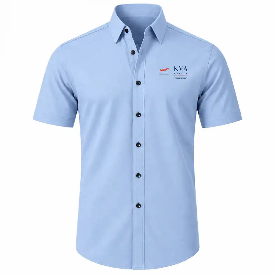 Kavala International Airport -Megas Alexandros- (KVA) Shirts - Short Sleeve Shirt - Front - Light Blue