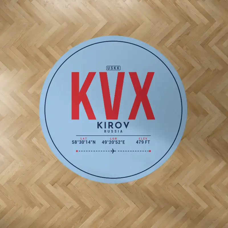 Kirov Pobedilovo Airport (KVX) Carpets - Carpet Round - ID Tag - Light Blue V2