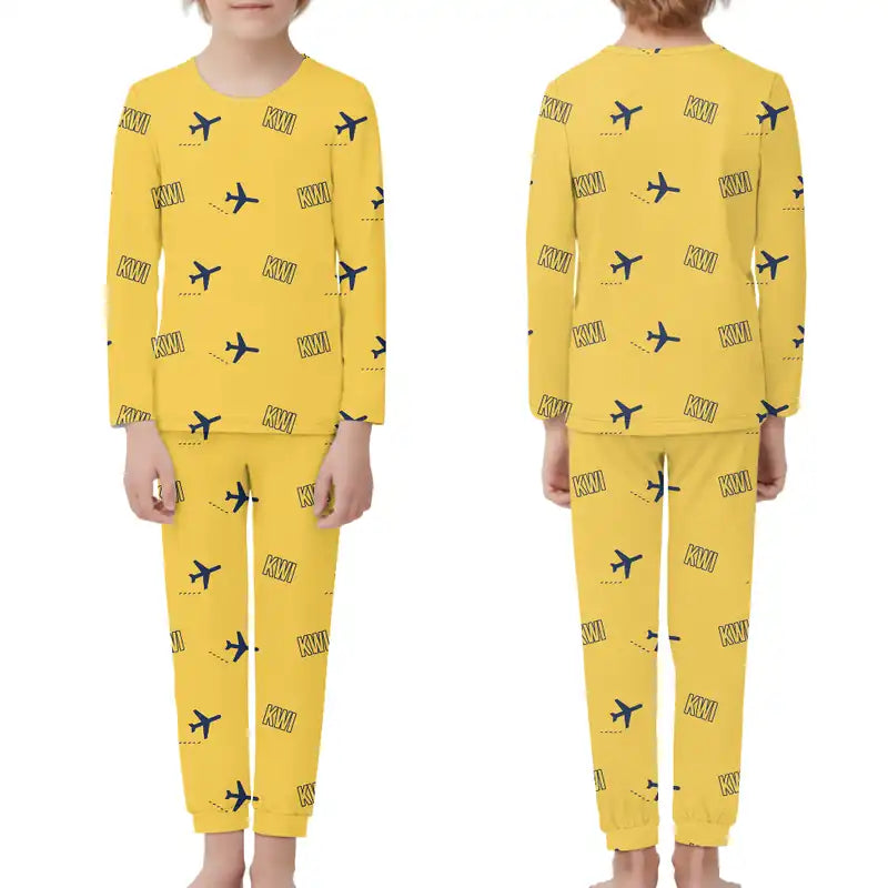 Kuwait International Airport (KWI) Pajamas - Children Pajamas - Yellow