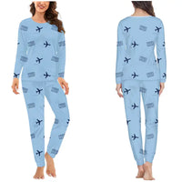 Thumbnail for Kwangju Airport (KWJ) Pajamas - Women Pajamas - Light Blue