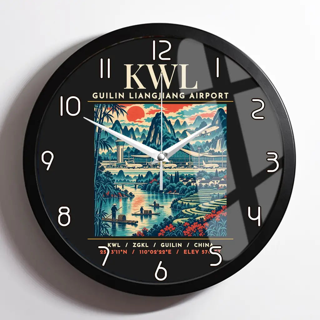 KWL - Poster - Wall Clock Framed - Black