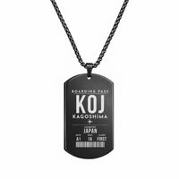 Thumbnail for Kagoshima Airport KOJ - Necklace - Boarding Pass Style - Black
