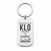 Thumbnail for Kalibo International Airport KLO - Key Chain - Boarding Pass Style - Silver