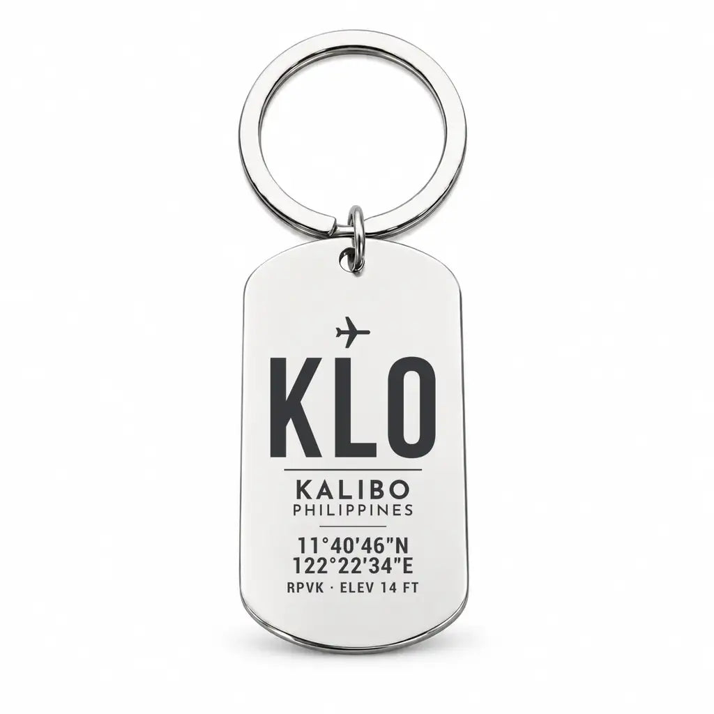 Kalibo International Airport KLO - Key Chain - Original Design - Silver